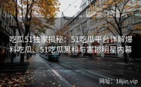 吃瓜51独家揭秘：51吃瓜平台详解爆料吃瓜、51吃瓜黑料与震撼明星内幕