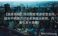 【独家揭秘】顶流明星夜访密室会所，疑与不明势力讨论未来娱乐新规，内幕引发大猜想！