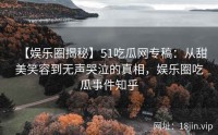 【娱乐圈揭秘】51吃瓜网专稿：从甜美笑容到无声哭泣的真相，娱乐圈吃瓜事件知乎